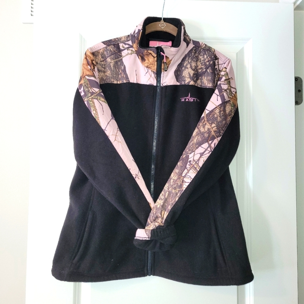 Women's‎ pink camouflage fleece zip up jacket